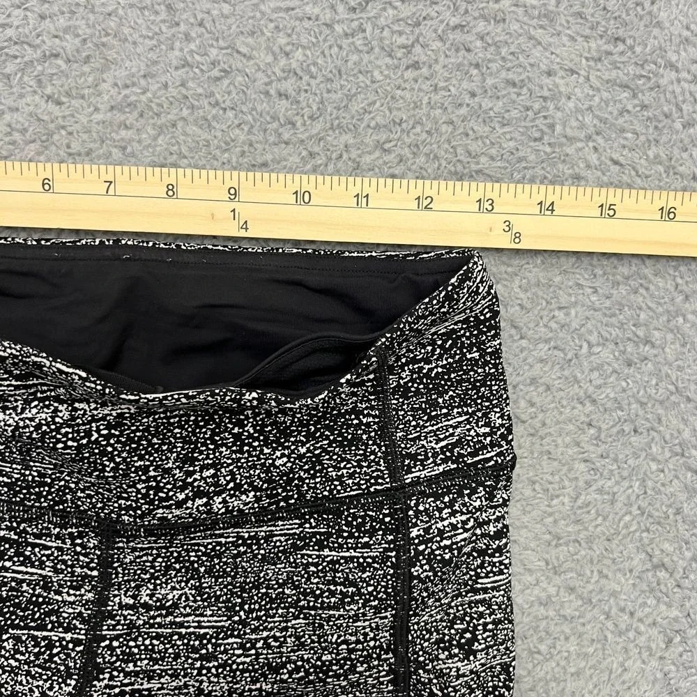 Lululemon Speed Up‎ Tight Women 4 Black White Excellent Mesh Pocket Leggings
